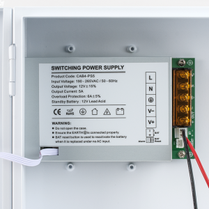 CAB4-PS5-wh * Cabinet multifunctional pentru centrale de control acces 12~14.1Vcc / 5A, backup, alb