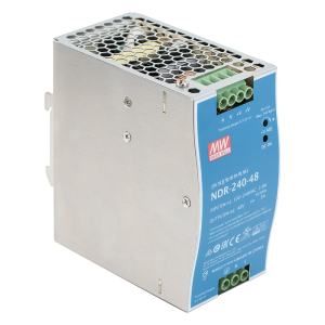 NDR-240-48 * Sursa de alimentare industriala 48vcc/ 240W, cu o singura iesire, montare pe sina DIN