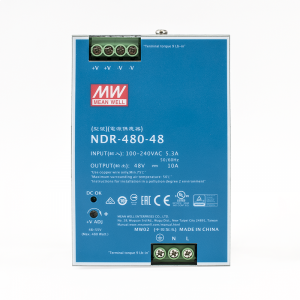 NDR-480-48 * Sursa de alimentare industriala 48vcc/ 480W, cu o singura iesire, montare pe sina DIN