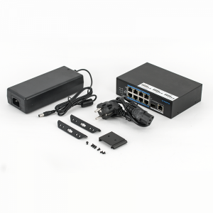UTP7108E-POE * Switch ethernet industrial PoE+, 8 porturi 10/100Mbps Base-T downlink, 1 port 10/100/1000Mbps Base-T uplink, 1 port 1000Mbps Base-X SFP