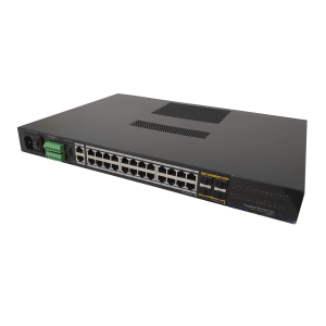UTP7624GE-IE *  Switch industrial 24 porturi eth 1000Mbps, 4 porturi 10Gbps SFP+, consola, OOB, management L3, interfata web, FANLESS