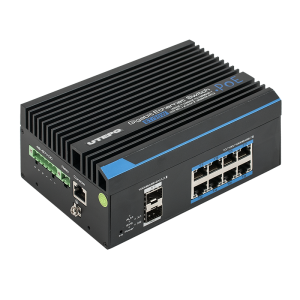 UTP7308GE-BTPOE *  Switch industrial full gigabit cu 8 porturi ethernet BT POE++ si 2 porturi SFP, management L2, POE Watchdog, Fast Ring
