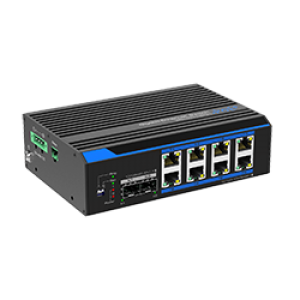 UTP7208GE-POE *  Switch industrial cu 8 porturi ethernet gigabit POE+ si 2 porturi gigabit SFP, alimentare 12~48Vcc, POE Watchdog, Fast Ring, B