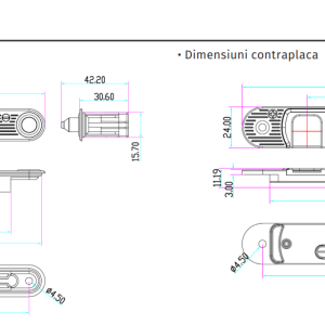 DLK-405-3 * Contact mecanic cu trei contacte pentru alimentarea incuietorilor electrice montate pe foaia de usa