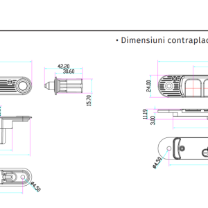 DLK-405-5 * Contact mecanic cu cinci contacte pentru alimentarea incuietorilor electrice montate pe foaia de usa