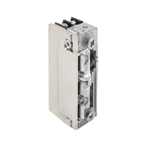 DORCAS-99-1-AbDF-TOP-DOUBLE * Yala electromecanica incastrabila, fail-secure cu memorie mecanica, de mici dimensiuni, pentru broasca cu opritor de limba despartita in doua