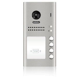 DT607F-ID-S4 * Panou video color de apel exterior, cu conexiune pe 2 fire, camera WIDE ANGLE 170°, pentru patru abonati