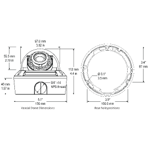 SN-IPV55/20WDR * Camera video IP dome pentru exterior, 2MP, IR 15m, WDR