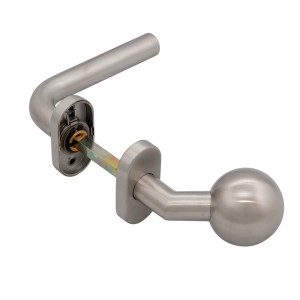 YH-D45O * Set manere cu clanta tubulara si buton fix la 45°, cu rozete ovale