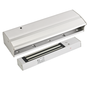 YM-280T(LED)H-B * Electromagnet aplicabil de 280 kg forta, cu led de stare, monitorizare si temporizare pentru usi glisante