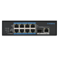 UTP7108E-POE * Switch ethernet industrial PoE+, 8 porturi 10/100Mbps Base-T downlink, 1 port 10/100/1000Mbps Base-T uplink, 1 port 1000Mbps Base-X SFP